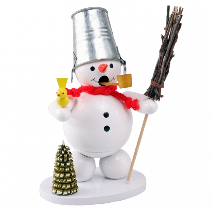 Smoking figure <br>»Snowman with bucket« <br>12cm