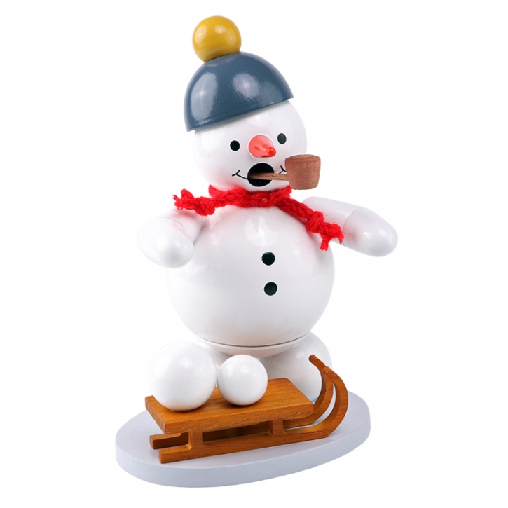 Smoking figure <br>»Snowman with sleigh« <br>12cm